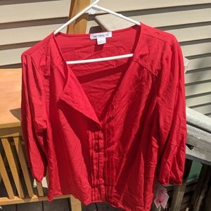 Beautiful vibrant dressy red blouse
